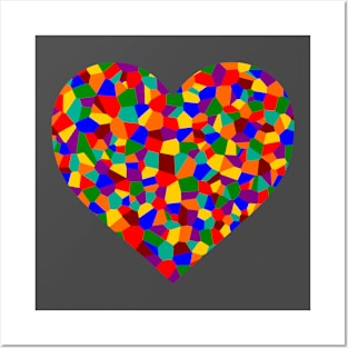 Heart shaped design with multicoloured parts Posters and Art